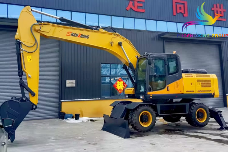 FX 8T Wheeled Excavator Rubber Duck Tire Excavator for Sale