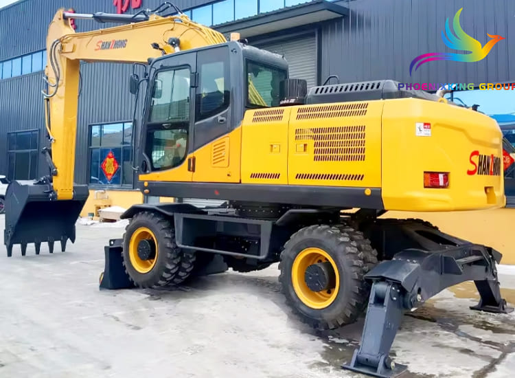 FX 8T Wheeled Excavator Rubber Duck Tire Excavator for Sale
